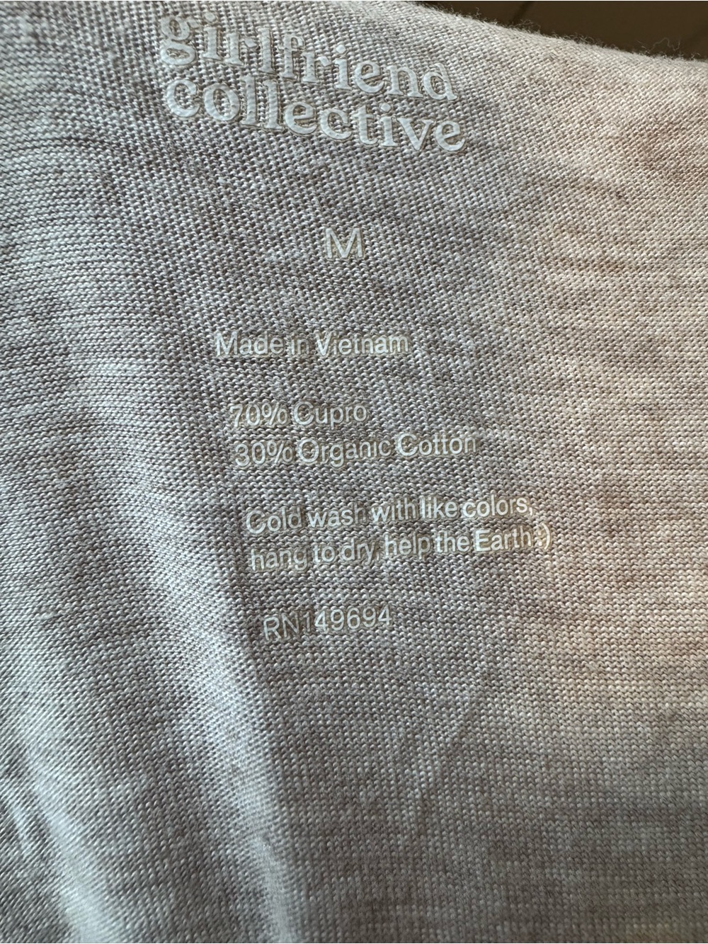 Girlfriend Collective Heathered Beige long sleeve